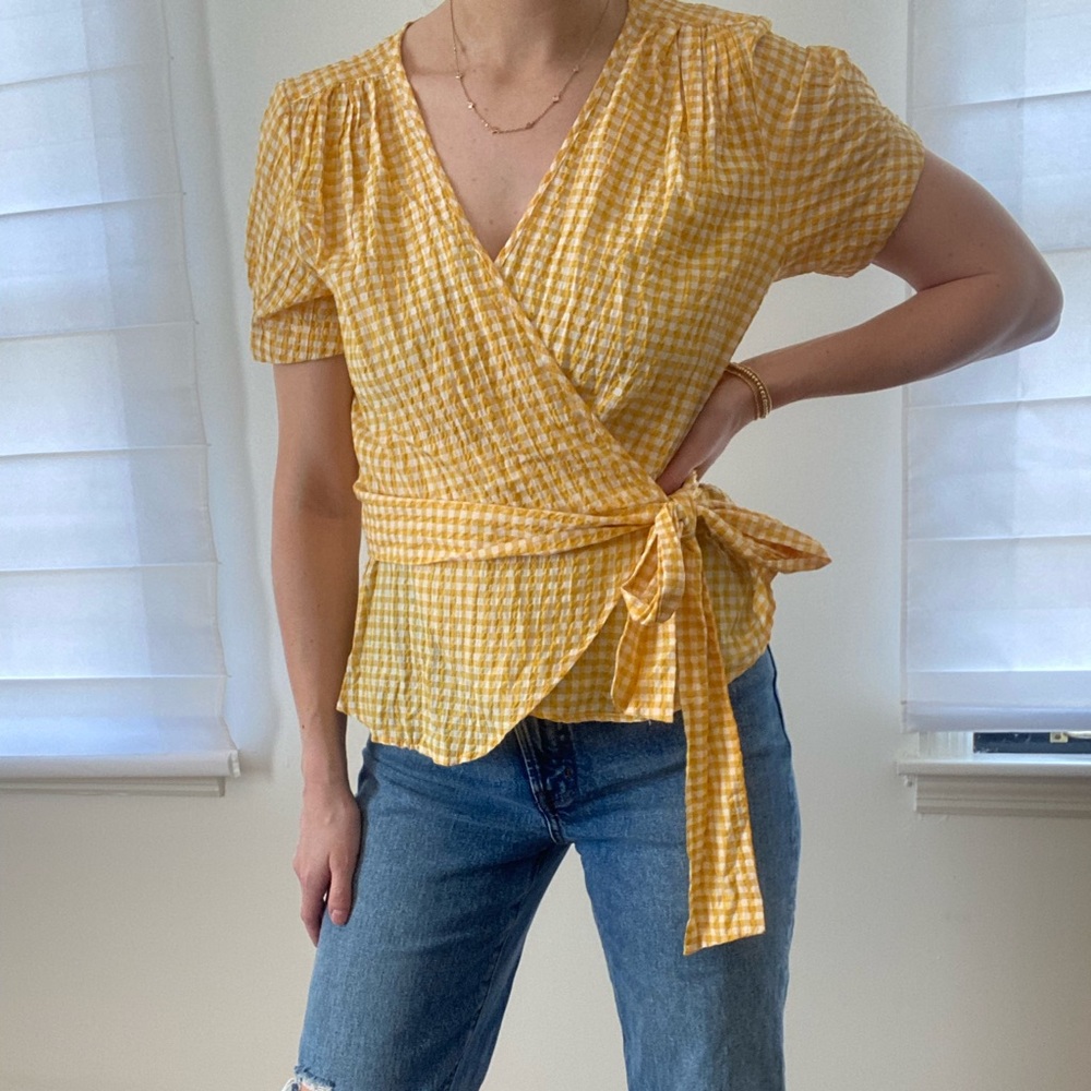 Wrap Gingham Top - image 1
